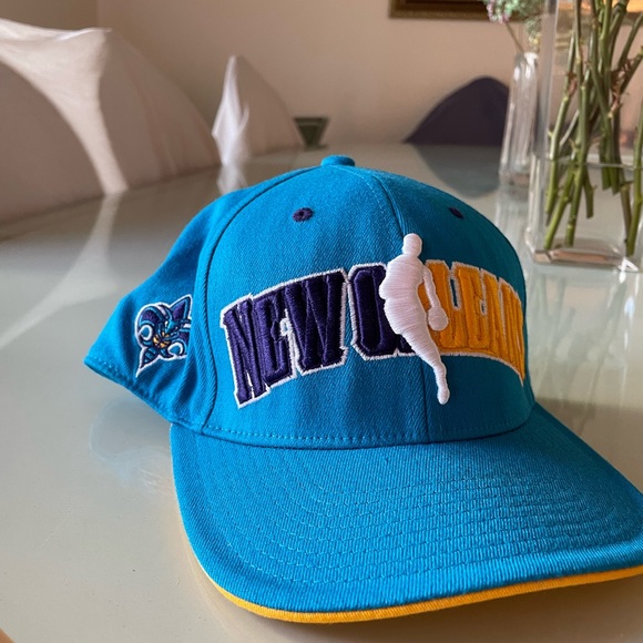 New Orleans Hornets 2010 NBA Draft Fleur De Lis Cap Hat Retro Adidas Flex Fit - Picture 7 of 8